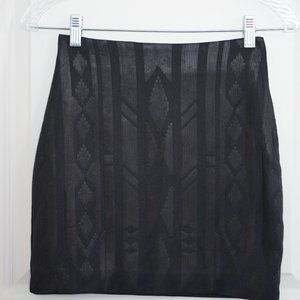 Sequin Black Mini Skirt, Size 2, H&M